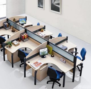 现代风格办公桌隔断装修效果图