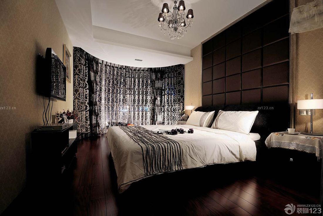 时尚现代风格卧室床头布艺软包效果图欣赏