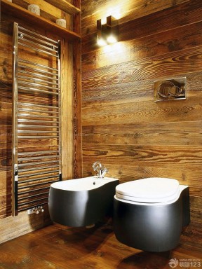 木饰面板 小卫生间 