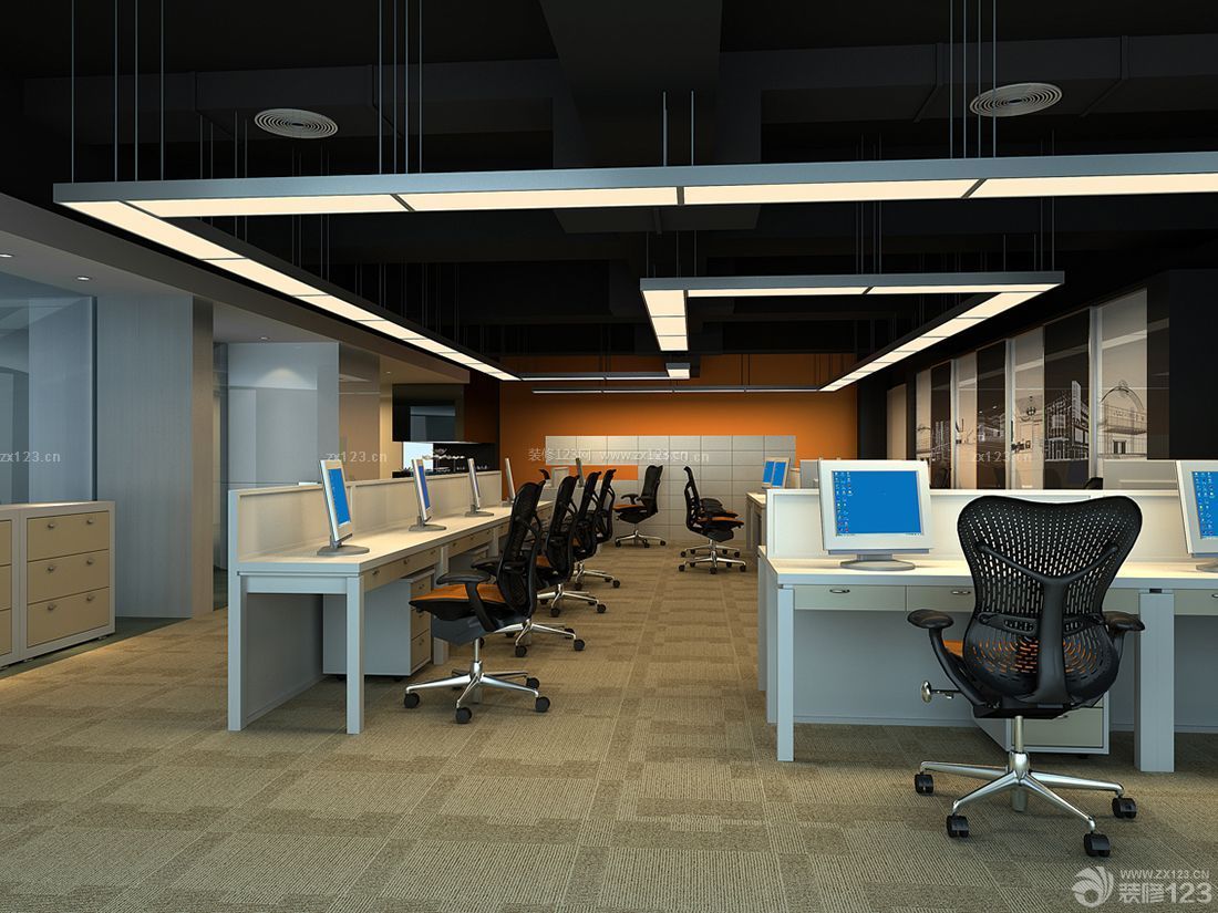 创意现代办公室装修风格办公室吊顶设计样板
