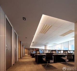 现代办公室装修风格简约办公室吊顶效果图