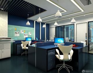 创意现代办公室桌椅装修风格设计效果图 
