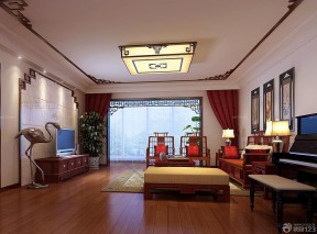 中国古典风格 红木色木地板 