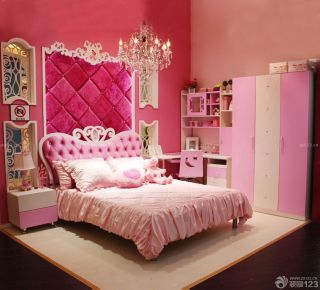 温馨浪漫小户型组合家具女生卧室设计效果图