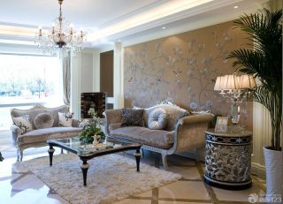 最新新古典风格小户型客厅沙发摆放实景图