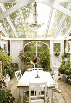 美式田园玻璃花园露台阳光房装修设计图赏析