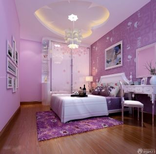 卧室粉色墙面梳妆台 