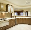 欧式风格家庭厨房棕黄色橱柜装修实景图