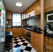 家庭厨房棕黄色橱柜设计案例图