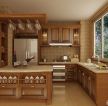家庭厨房棕黄色橱柜装修案例图