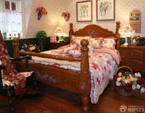 手绘美式家具 美式双人床