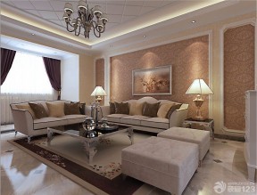 客厅现代欧式组合沙发摆放图