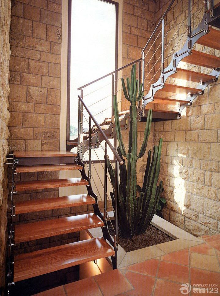混搭风格房屋楼梯设计图片
