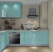 家居厨房蓝色橱柜装修实景图