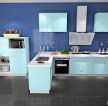 厨房蓝色橱柜实景图