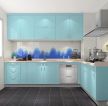 最新小厨房蓝色橱柜装修效果图