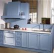 家庭厨房蓝色橱柜装修案例图