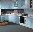 最新家庭厨房蓝色橱柜设计案例图 