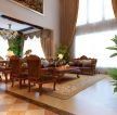 美式现代客厅纯色窗帘设计图片