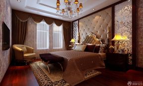 棕色窗帘 美式风格卧室