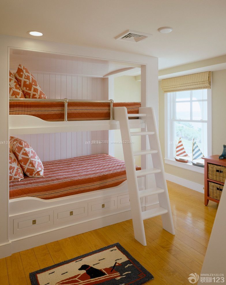 最新可爱儿童房间双层床装修效果图