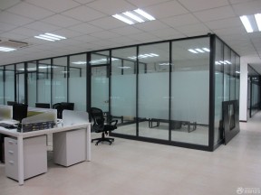 磨砂玻璃隔断  现代办公室设计
