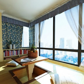 客厅飘窗窗帘 阳台设计