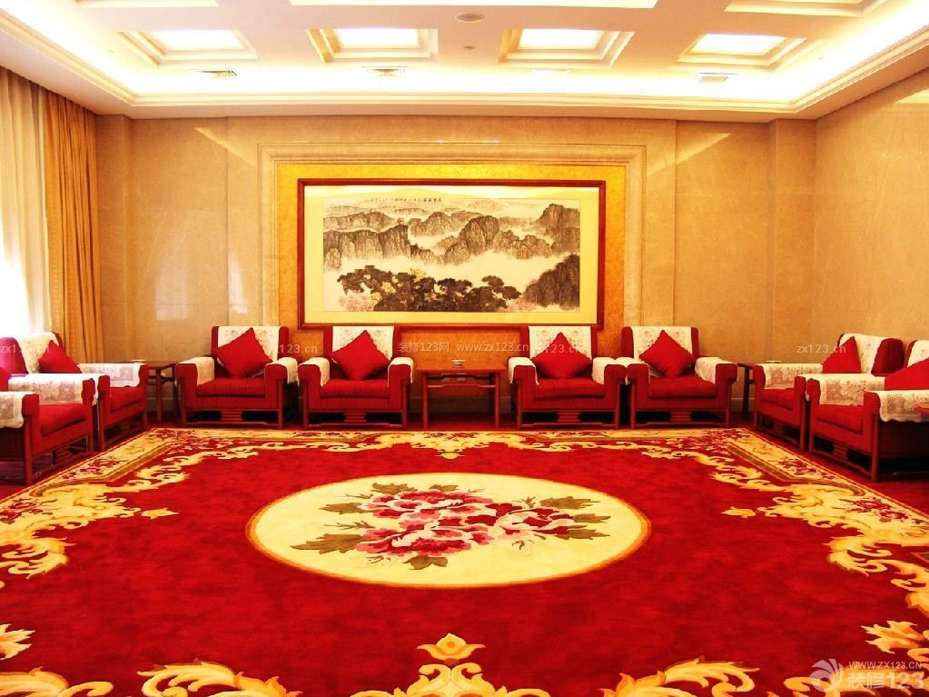 会议室红色地毯贴图设计