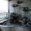 大户型客厅阳台室内假山流水喷泉效果图