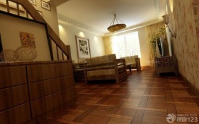 客厅地面 深棕色木地板