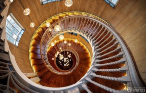 美式风格螺旋楼梯设计图片