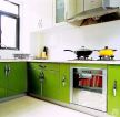 农村厨房绿色橱柜门设计装修效果图
