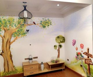 儿童房手绘墙画设计效果图