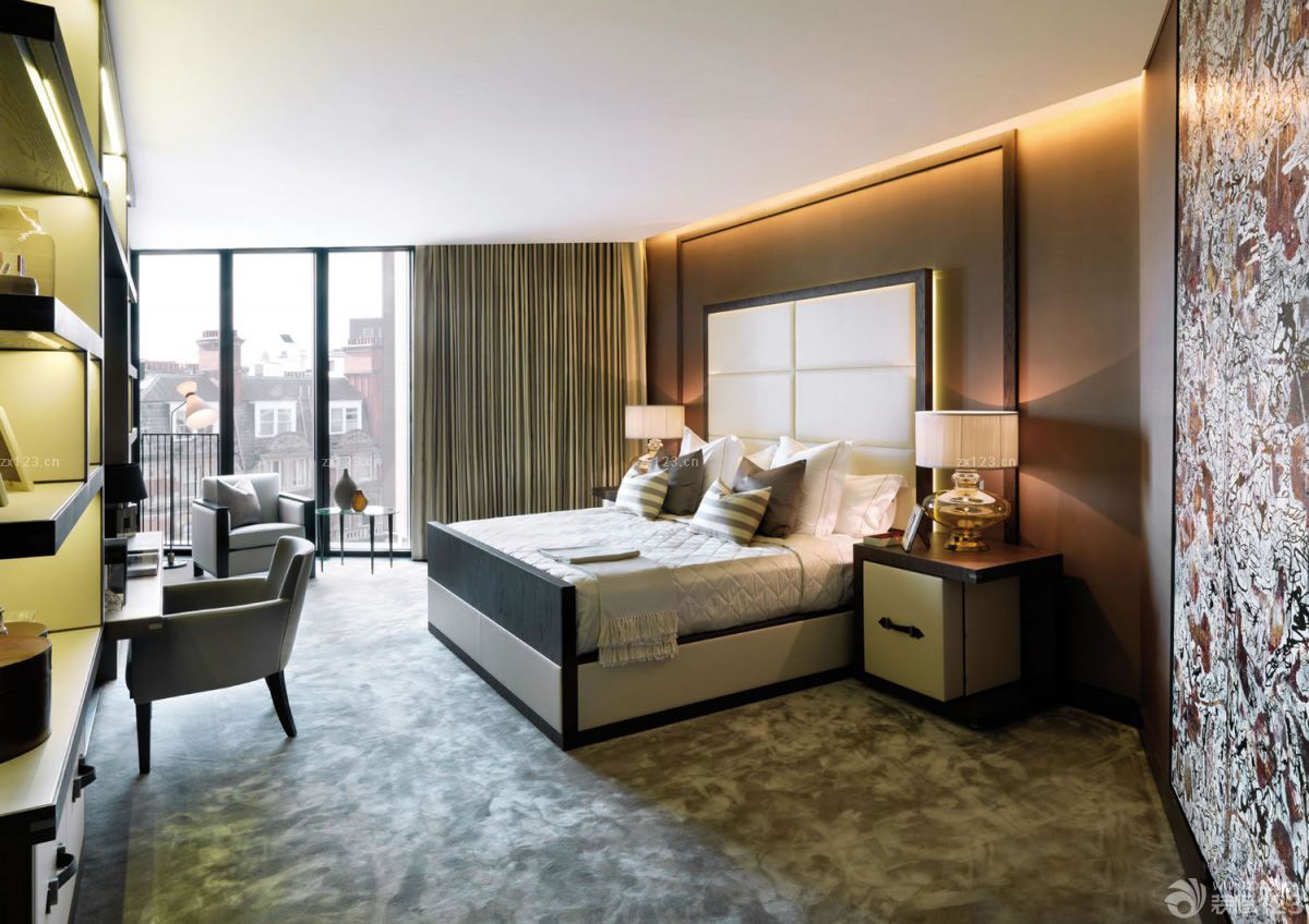 最新现代风格卧室落地玻璃窗设计图片大全