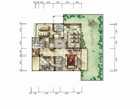 经典古典风格度假别墅平面户型图 