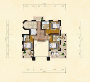 最新混搭风格度假别墅平面户型图