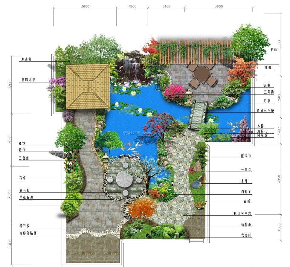 不规则花园设计平面图图片