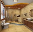 豪华欧式风格卫生间木质浴盆装修实景图
