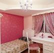 小户型卧室装修设计粉红色壁纸效果图