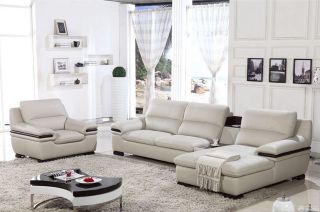 现代风格客厅顾家沙发摆放效果图