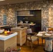 美式风格厨房仿古砖墙面装修案例