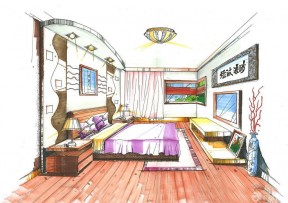 简约风格手绘 农村小户型卧室设计