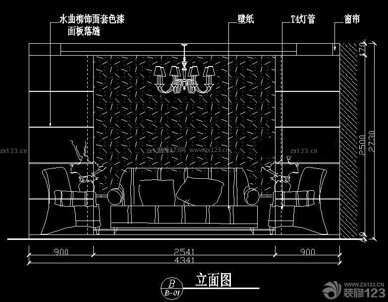 客厅沙发背景立面图图片