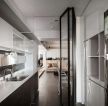现代风格开放式厨房玻璃隔断