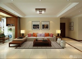 最新客厅条纹地毯设计图片