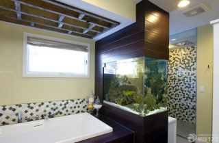 大卫生间壁挂式鱼缸效果图片