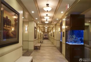 宾馆走廊壁挂式鱼缸造型效果图片