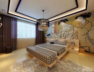 日本小户型公寓床头背景墙设计图