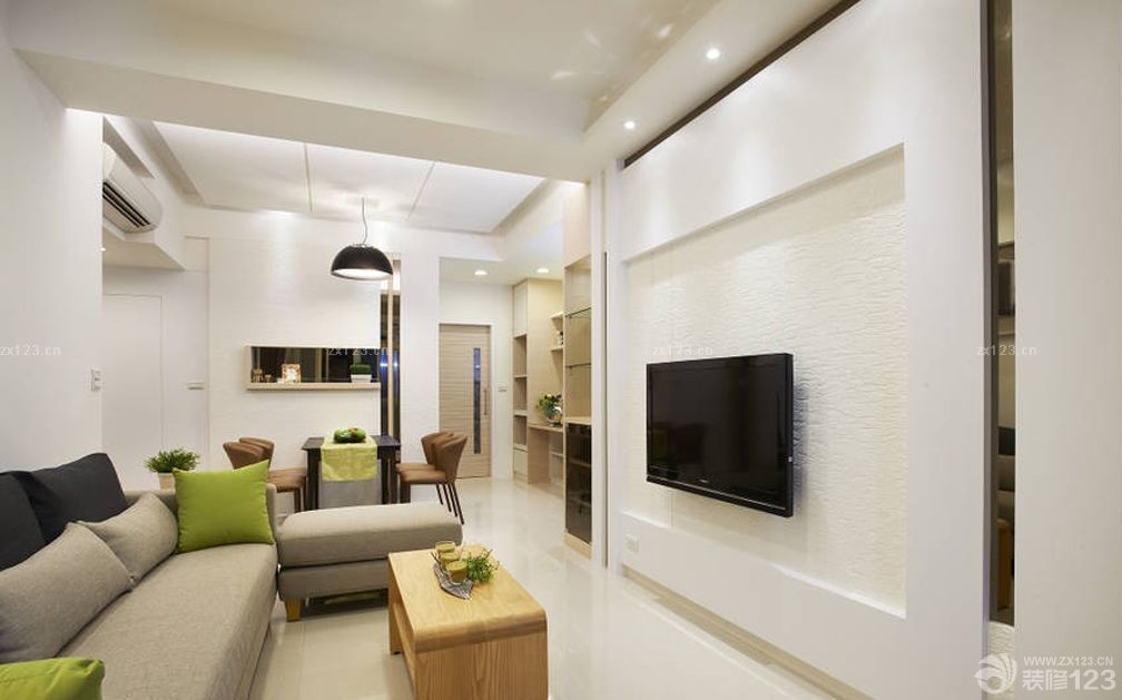 简约后现代风格硅藻泥背景墙案例图片_装修123效果图