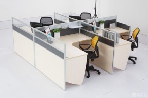 现代风格屏风转椅办公桌效果图